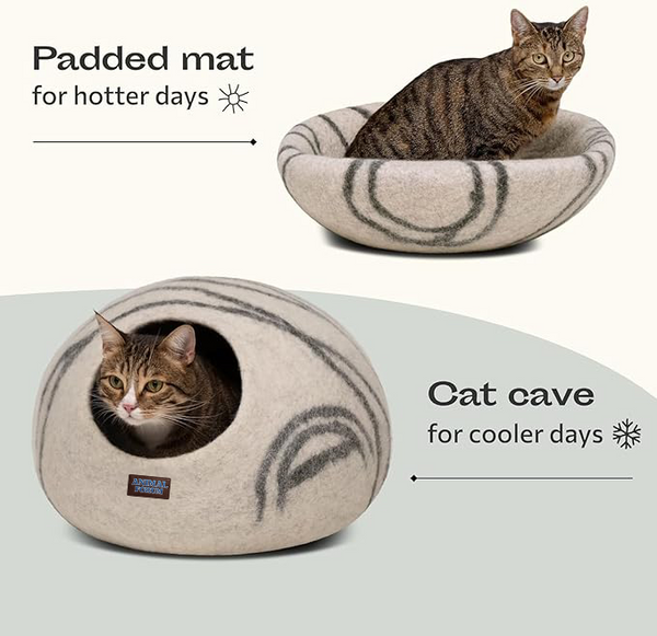 Merino Wool Felt Cat Cave Bed