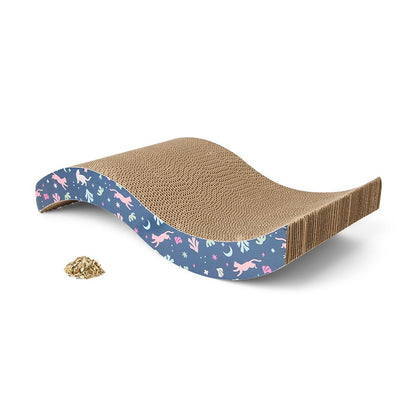 Wave Cardboard Cat Scratcher Lounge with Premium Catnip