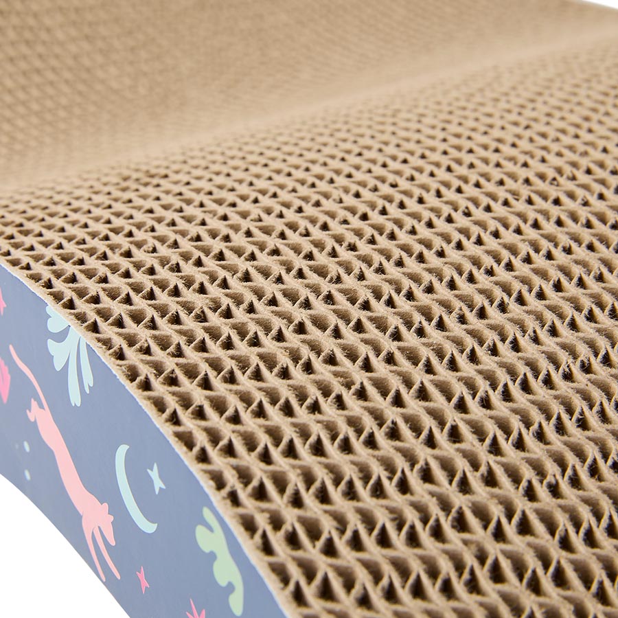 Wave Cardboard Cat Scratcher Lounge with Premium Catnip
