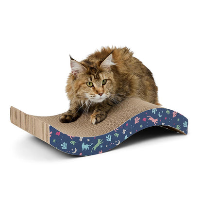 Wave Cardboard Cat Scratcher Lounge with Premium Catnip