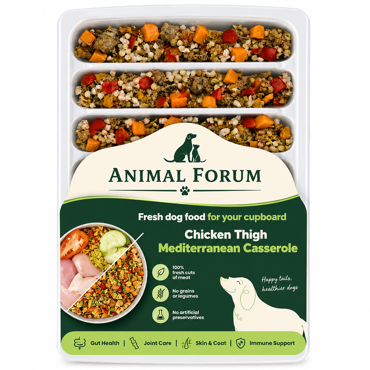 Animal Forum Chicken Thigh Mediterranean Casserole Fresh Dog Food 700g