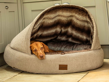 Beige Orthopaedic Cocoon Dog Bed