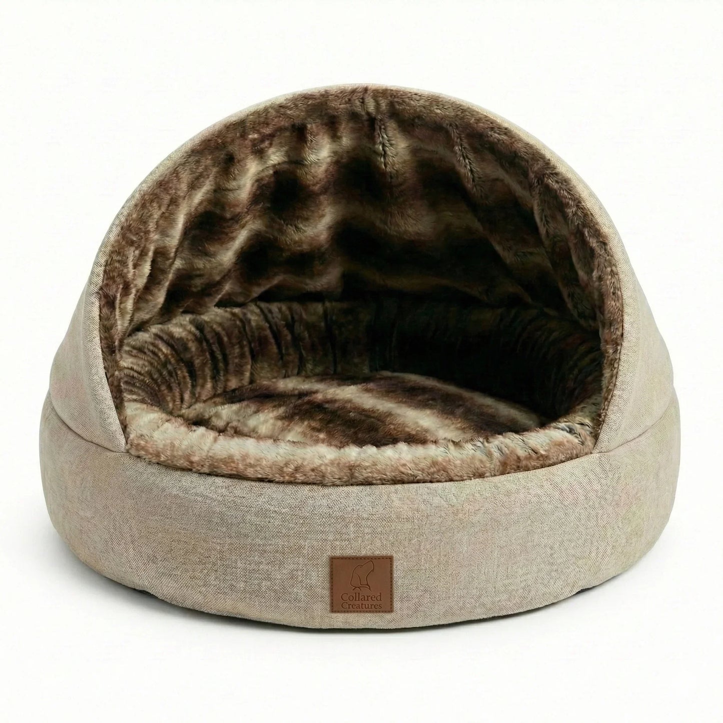 Beige Orthopaedic Cocoon Dog Bed