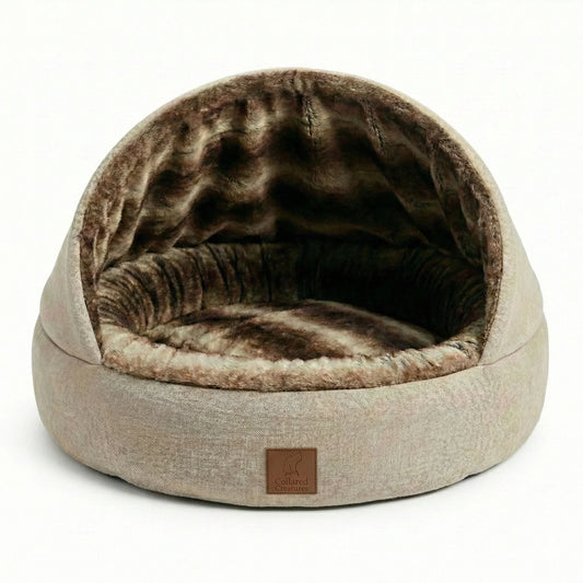 Beige Orthopaedic Cocoon Dog Bed