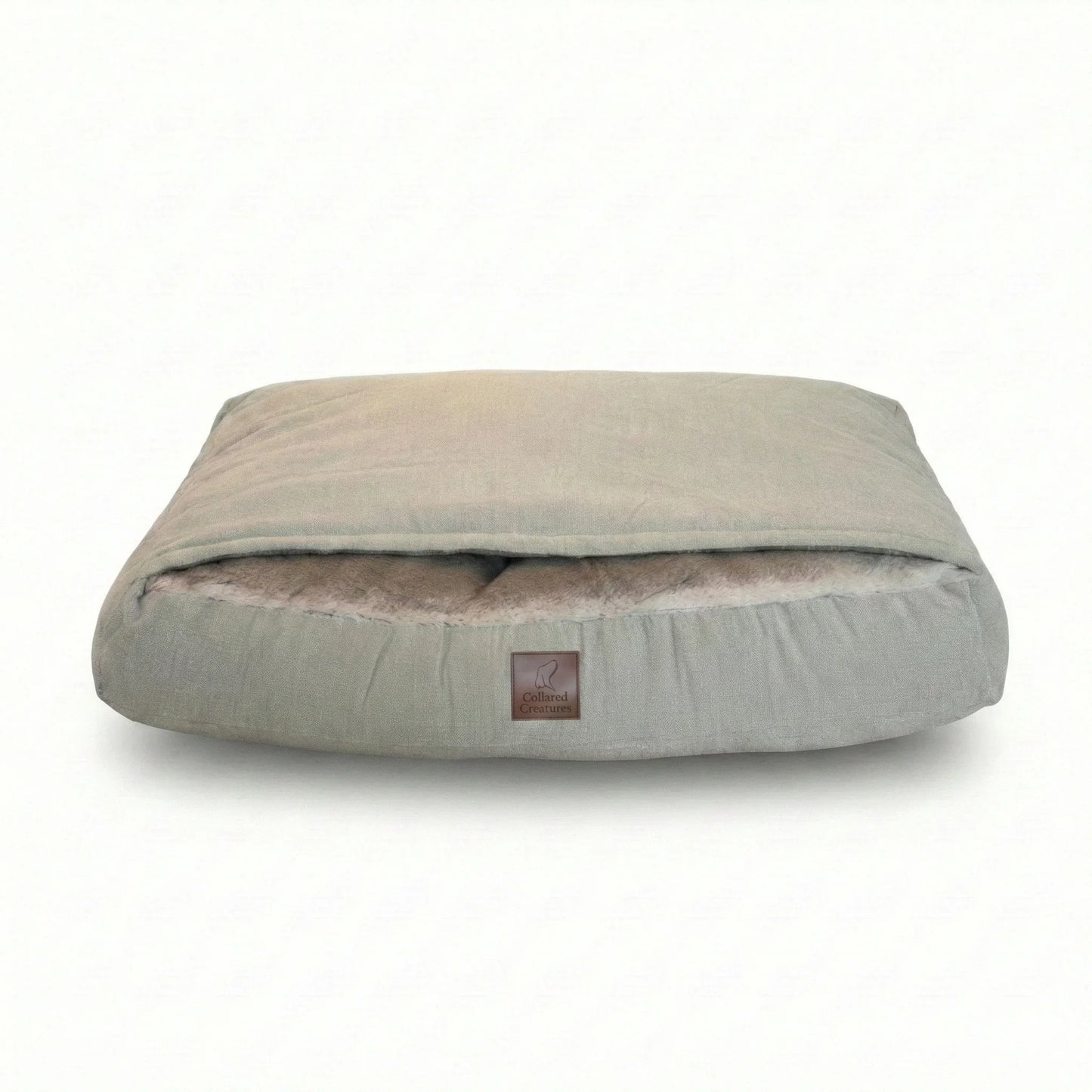 Luxury Hooded Dog Snuggle Bed – Beige