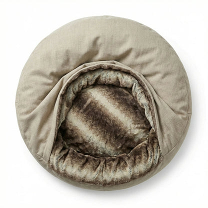 Beige Orthopaedic Cocoon Dog Bed