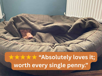 Green Tweed Cocoon Dog Bed