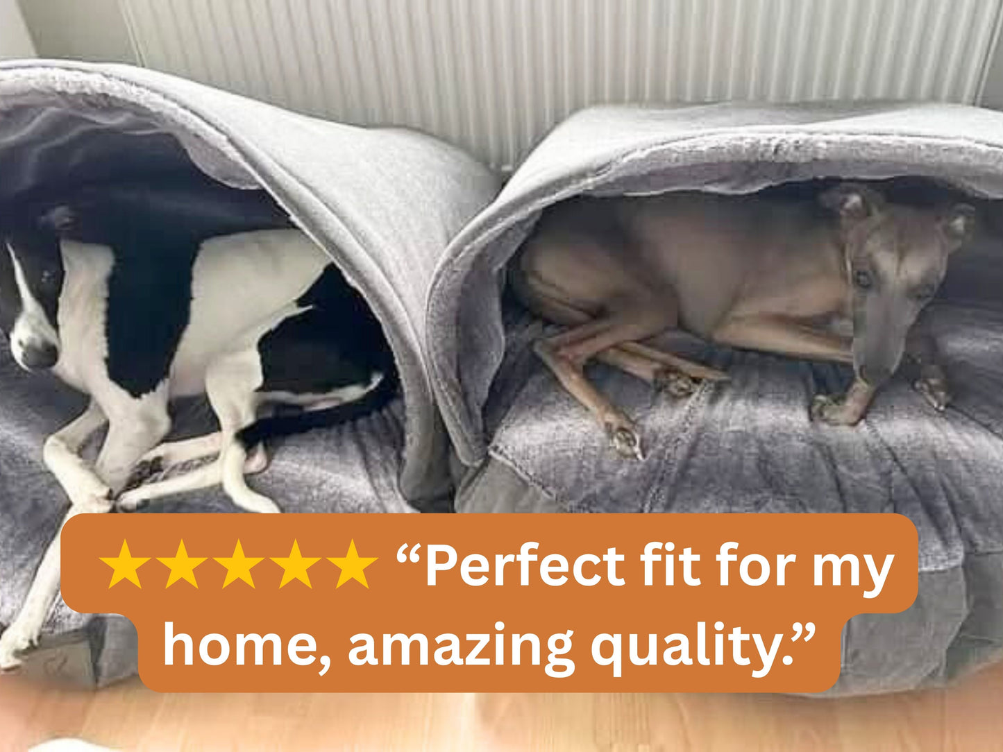 Grey Luxury Dog Cave Bed with Removable Firm Hood