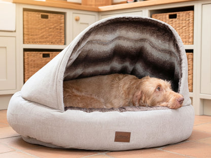 Beige Orthopaedic Cocoon Dog Bed